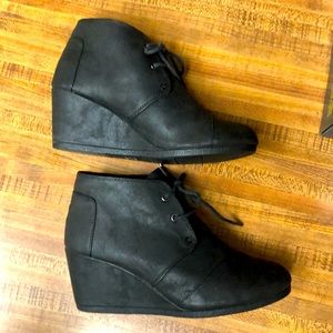 TOMS black ankle booties.